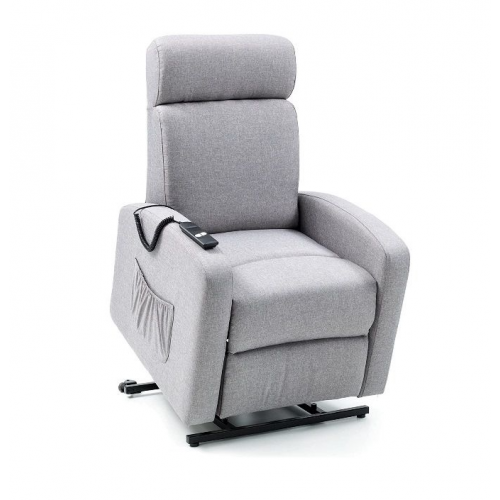 Poltrone Poltrona Alzapersona Elettrica 1 Motore Reclinabile in Tessuto Grigio Linea Marta