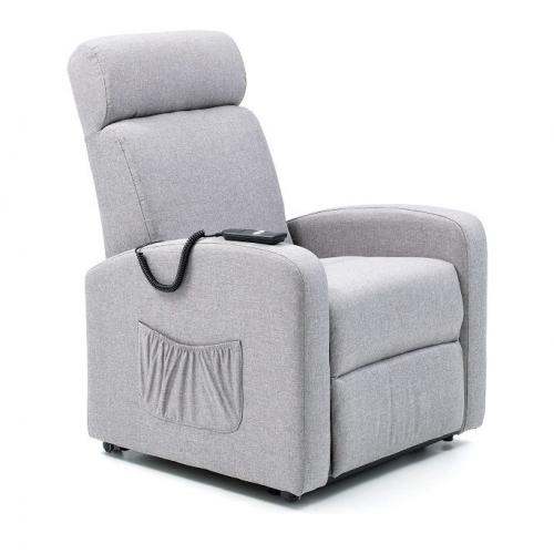 Poltrone Poltrona Alzapersona Elettrica 1 Motore Reclinabile in Tessuto Grigio Linea Marta