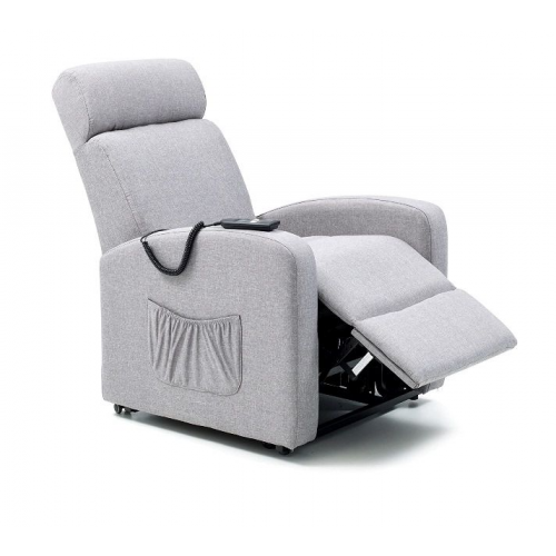 Poltrone Poltrona Alzapersona Elettrica 1 Motore Reclinabile in Tessuto Grigio Linea Marta