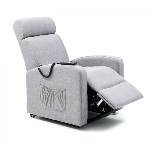 Poltrone Poltrona Alzapersona Elettrica 1 Motore Reclinabile in Tessuto Grigio Linea Marta