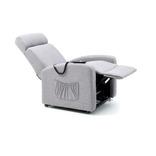 Poltrone Poltrona Alzapersona Elettrica 1 Motore Reclinabile in Tessuto Grigio Linea Marta