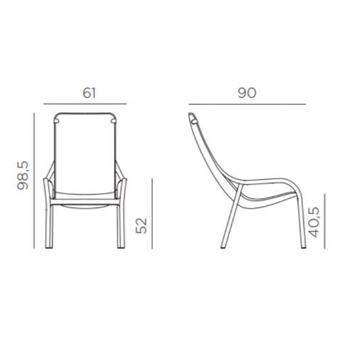 Sedie da giardino Poltrona Net Lounge Bianco In Polipropilene Fiberglass Anti UV Da Esterno