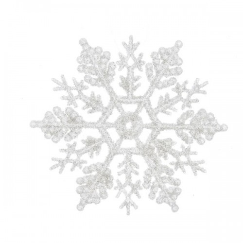 Decori per albero Decoris box da 12 fiocchi di neve natale bianchi 514966