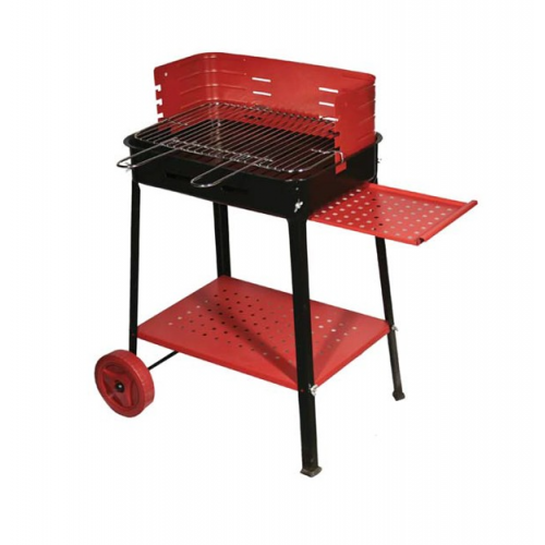 Barbecue a carbone Barbecue con ruote griglia in acciaio cm 50x35x80h piano estraibile da giardino