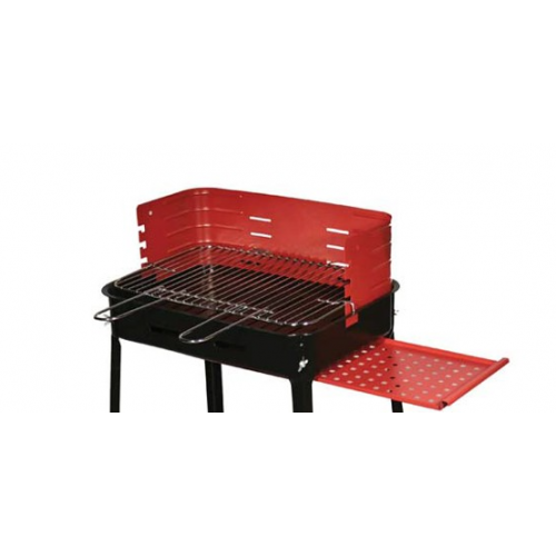 Barbecue a carbone Barbecue con ruote griglia in acciaio cm 50x35x80h piano estraibile da giardino
