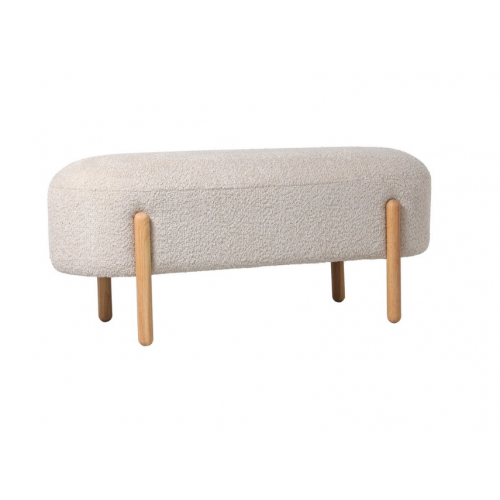 Panche Panca Linea Dayla Naturale Con Base in Legno di Caucciù E Rivestimento In Tessuto Loopback