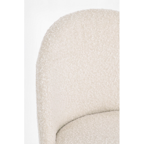 Sedie Sedia Tanya Oro Avorio Effetto Bouclè Con Gambe In Acciaio