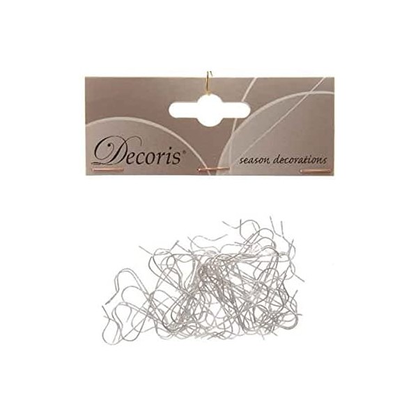 Decori per albero Decoris set 50 ganci argento 400003