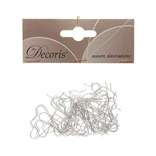 Decori per albero Decoris set 50 ganci argento 400003