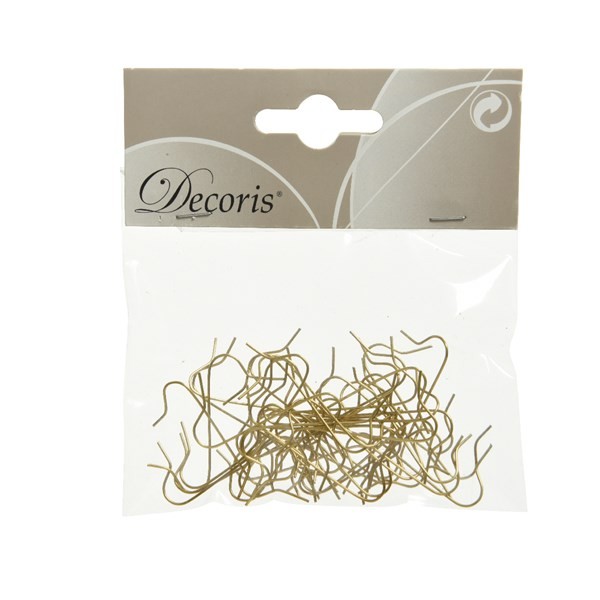 Decori per albero Decoris set 50 pezzi ganci oro per decori di natale 400008
