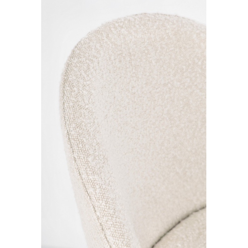 Sedie Sgabello Bar Linea Carry in Poliestere Effetto Bouclè Avorio con Gambe in Acciaio Dorato