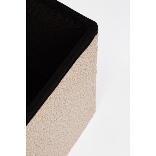 Complementi d'arredo Pouf Contenitore Rettangolare Linea Joris Con Struttura In Mdf e Rivestimento Con Effetto Bouclè Beige