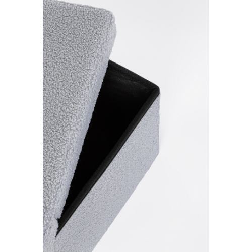 Complementi d'arredo Pouf Contenitore Rettangolare Linea Joris Con Struttura In Mdf e Rivestimento Con Effetto Bouclè Grigio