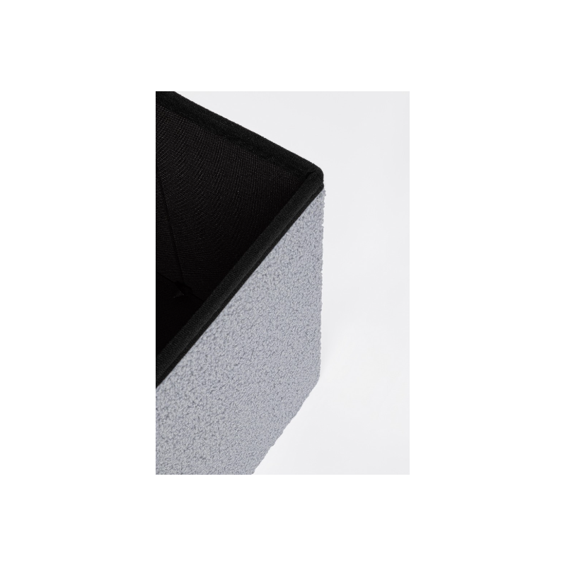 Complementi d'arredo Pouf Contenitore Rettangolare Linea Joris Con Struttura In Mdf e Rivestimento Con Effetto Bouclè Grigio