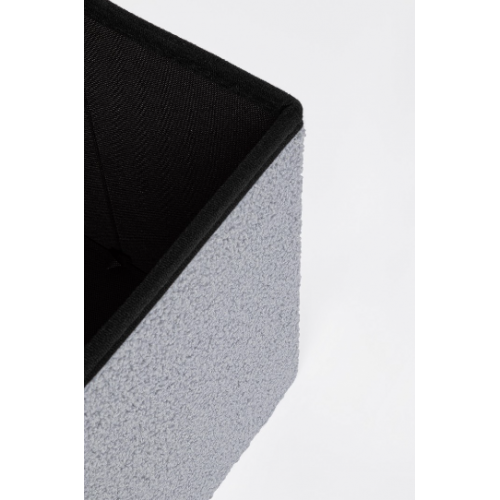 Complementi d'arredo Pouf Contenitore Rettangolare Linea Joris Con Struttura In Mdf e Rivestimento Con Effetto Bouclè Grigio