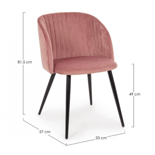 Sedie Sedia Queen Velvet Blush Effetto Bouclè Con Gambe In Acciaio