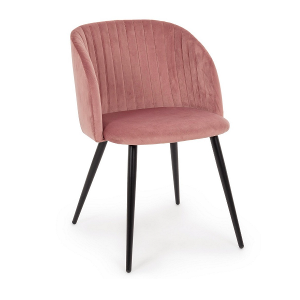Sedie Sedia Queen Velvet Blush Effetto Bouclè Con Gambe In Acciaio