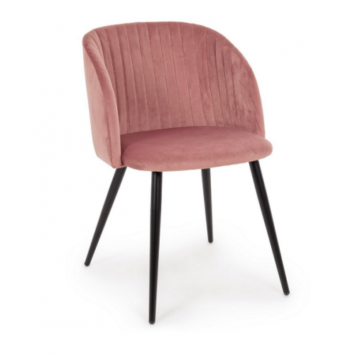 Sedie Sedia Queen Velvet Blush Effetto Bouclè Con Gambe In Acciaio