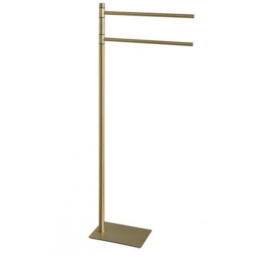 Piantane portasciugamani Piantana Porta Asciugamani Linea Trilly Finitura Oro Spazzolato Con 2 Bracci H 83,5 cm