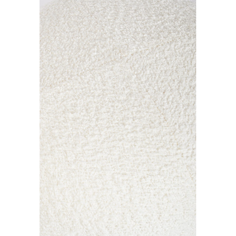 Sedie Sgabello Linea Dayla in Poliestere Effetto Bouclè Bianco con Gambe in Legno Rubber Wood