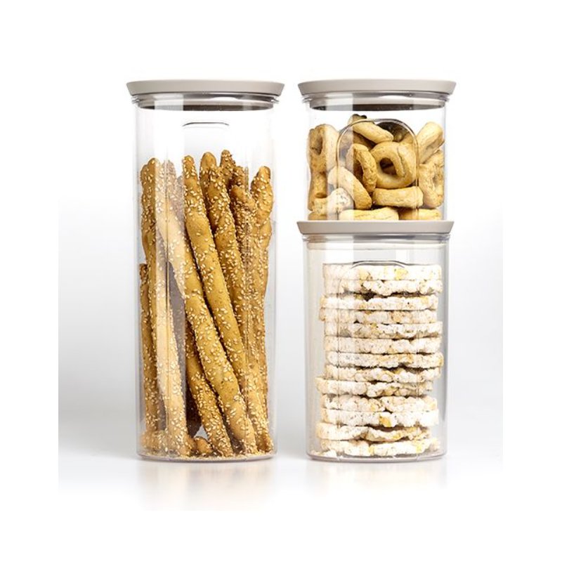 Barattoli da cucina Barattolo Trasparente Tondo 2,2 lt Linea Tosca Con Tappo Ermetico Grigio Barattoli da cucina Barattolo Trasparente Tondo 2,2 lt Linea Tosca Con Tappo Ermetico Grigio