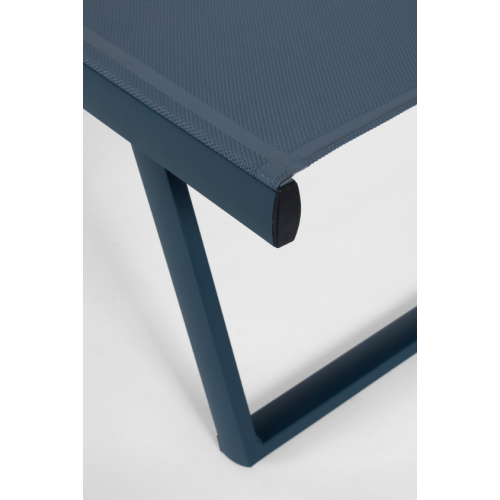 Lettini da esterno Lettino con Ruote Linea Taylor in Alluminio e Textilene Blu Navy con Schienale Reclinabile in 4 Posizioni