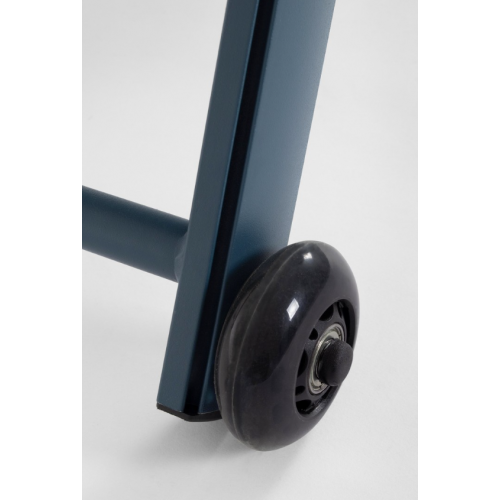 Lettini da esterno Lettino con Ruote Linea Taylor in Alluminio e Textilene Blu Navy con Schienale Reclinabile in 4 Posizioni