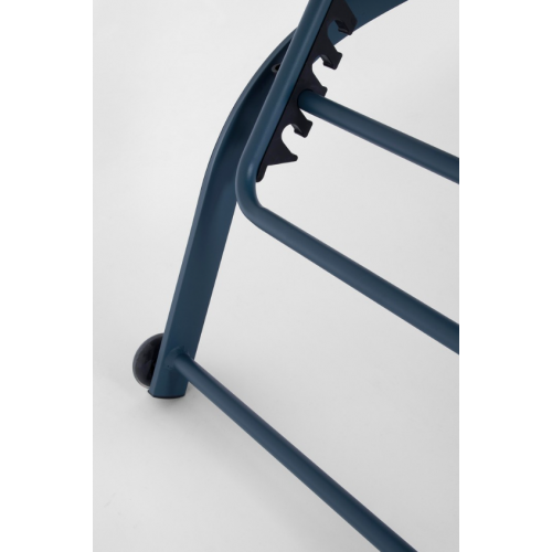 Lettini da esterno Lettino con Ruote Linea Taylor in Alluminio e Textilene Blu Navy con Schienale Reclinabile in 4 Posizioni