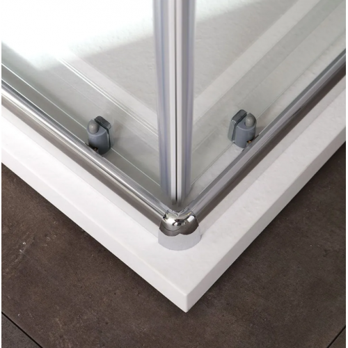 Arredo bagno Box Doccia Luna 80x80 cm in Cristallo Trasparente da 4mm Con Chiusura Calamitata