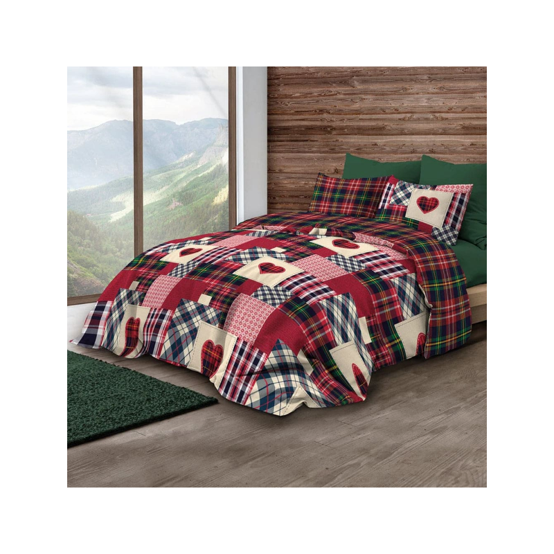 Biancheria Parure Copripiumino Matrimoniale Infinity Saint Veran 255x200 cm 100% Cotone  Completo di Sacco e Federe Biancheria Parure Copripiumino Matrimoniale Infinity Saint Veran 255x200 cm 100% Cotone  Completo di Sacco e Federe