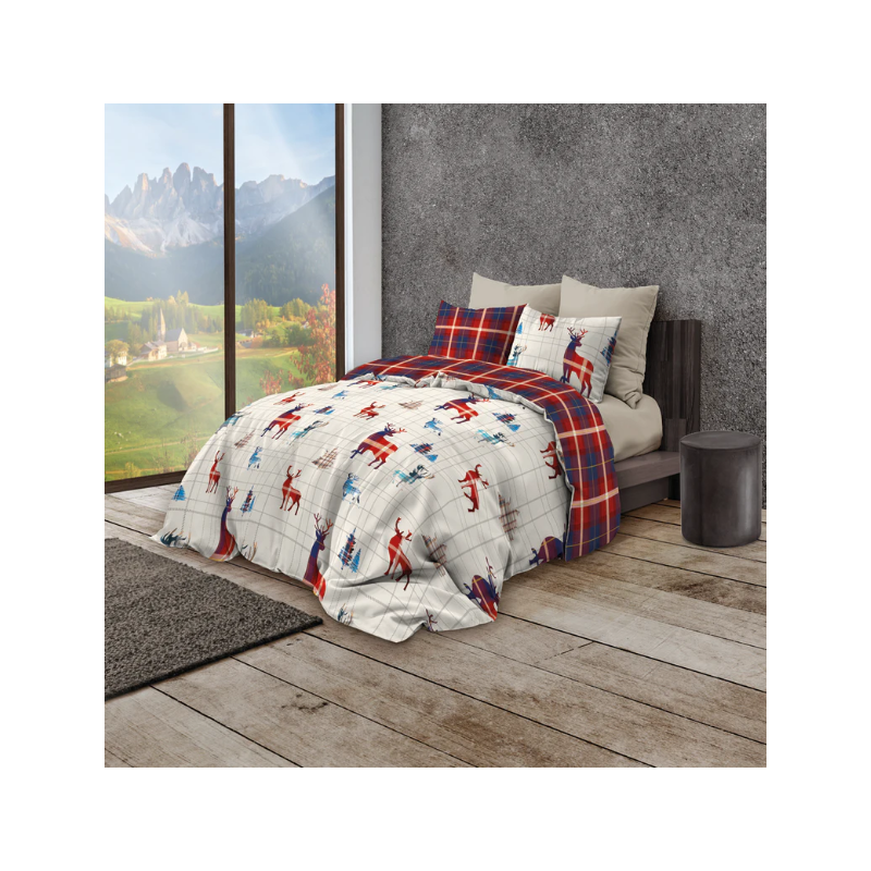 Biancheria Parure Copripiumino Matrimoniale Infinity Alpino 255x200 cm 100% Cotone  Completo di Sacco e Federe Biancheria Parure Copripiumino Matrimoniale Infinity Alpino 255x200 cm 100% Cotone  Completo di Sacco e Federe