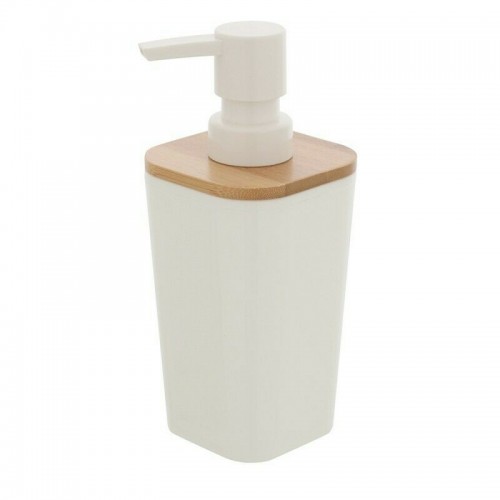 Dispenser sapone Dispenser da appoggio in plastica bambu bianco 17hx7,3x7,3 cm 350 ml 006401