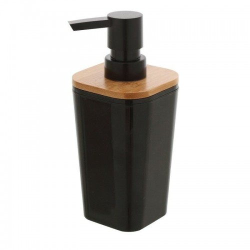 Dispenser sapone Dispenser da appoggio in plastica bambu nero 17hx7,3x7,3 cm 350 ml 006405