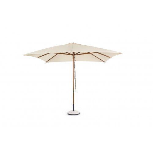 Ombrelloni Ombrellone Syros 3x3 mt Con Struttura In Legno Color Naturale E Telo In Poliestere