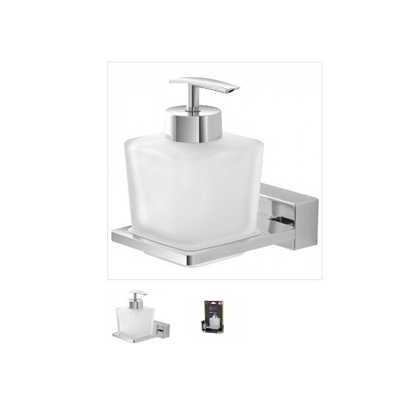 Dispenser sapone Feridras dispenser sapone velvet cromato vetro satinato adesivo/viti 015107