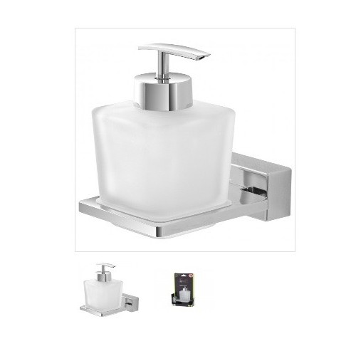 Dispenser sapone Feridras dispenser sapone velvet cromato vetro satinato adesivo/viti 015107