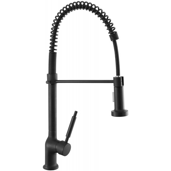 Rubinetteria Feridras miscelatore lavello con molla nero matto 401059