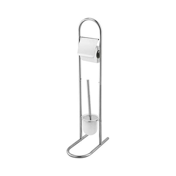 Accessori bagno Piantana porta scopino + rotolo cromato 151036