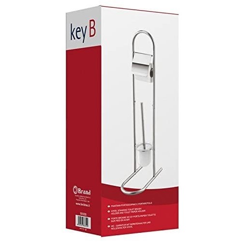 Accessori bagno Piantana porta scopino + rotolo cromato 151036