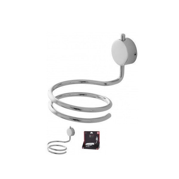 Accessori bagno Feridras porta asciugacapelli plaza acciaio cromato adesivo/viti bagno 015011