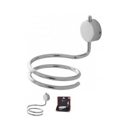 Accessori bagno Feridras porta asciugacapelli plaza acciaio cromato adesivo/viti bagno 015011