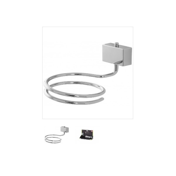 Accessori bagno Feridras porta asciugacapelli velvet acciaio cromato adesivo/viti 015111