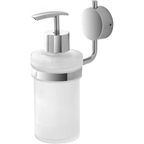 Dispenser sapone Feridras porta dispenser plaza cromato/vetro satinato adesivo/viti 015007