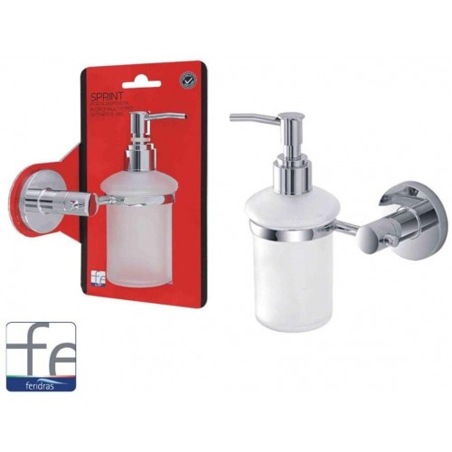 Dispenser sapone Feridras porta dispenser sprint cromall/ vetro satinato abs arredo bagno 015309