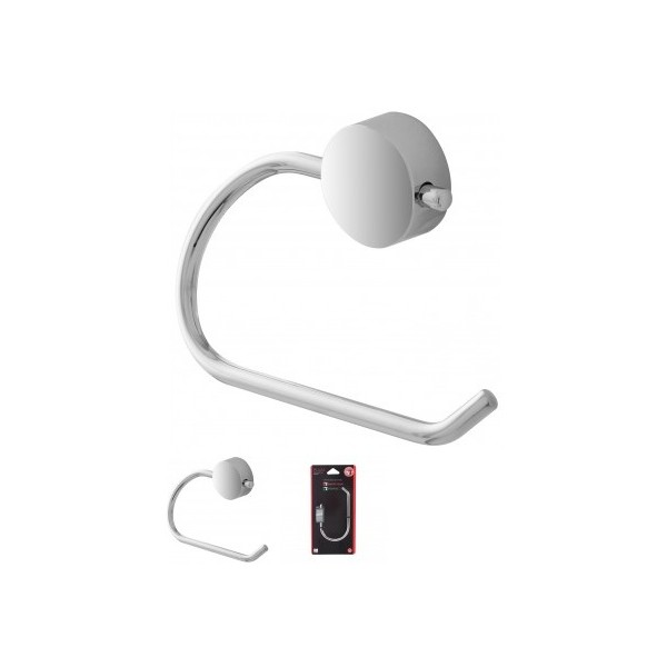 Portarotolo carta igienica Feridras porta rotolo plaza acciaio cromato fissaggio adesivo/viti 015002