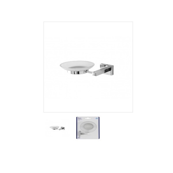 Portasapone Feridras porta sapone rock cromall/vetro satinato piastrina antiruggine 015404
