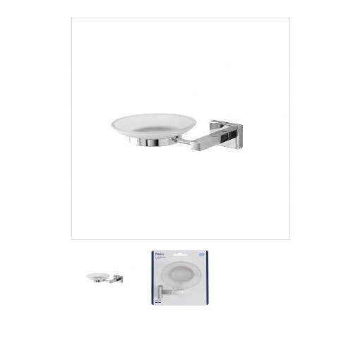 Portasapone Feridras porta sapone rock cromall/vetro satinato piastrina antiruggine 015404