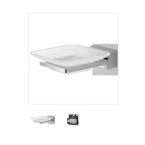 Arredo Bagno Feridras porta sapone velvet cromato/vetro satinato adesivo/viti 015104