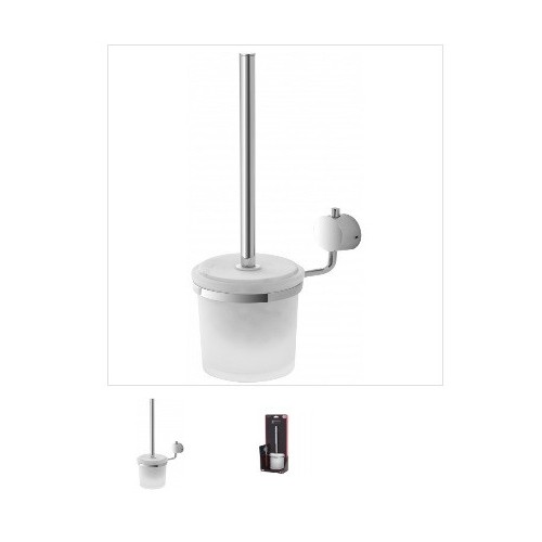 Scopini e portascopini Feridras porta scopino acciaio cromato/vetro satinato adesivo/viti 015006