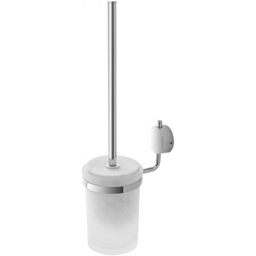 Scopini e portascopini Feridras porta scopino acciaio cromato/vetro satinato adesivo/viti 015006